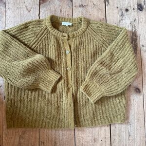 Sézane Knit Cardigan In Gold